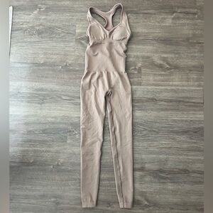 Beige Sleeveless Jumpsuit